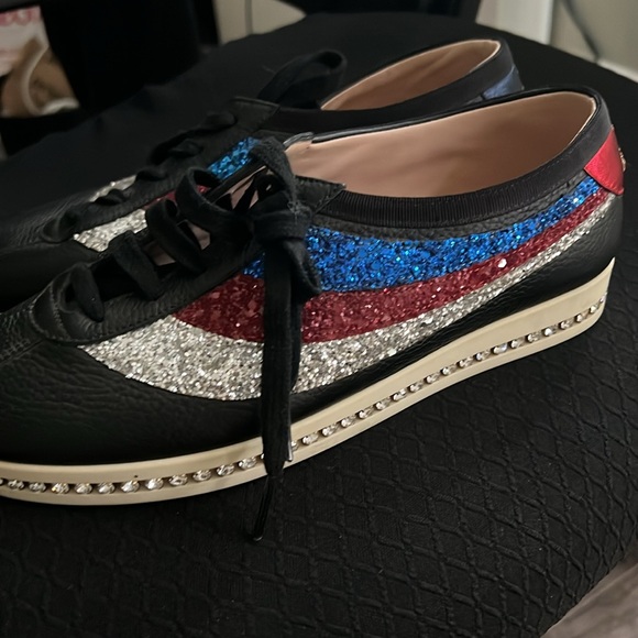 Gucci Women’s Falacer Glitter Sylvie Web size 37/US 6.5 - Picture 3 of 6